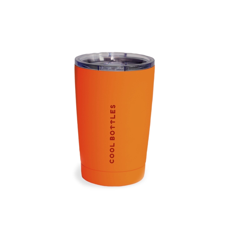 Vaso de acero inoxidable Vivid Orange ideal para mantener tus bebidas frías o calientes. Cool Bottles™ marca la diferencia y es la solución perfecta para hidratarte.