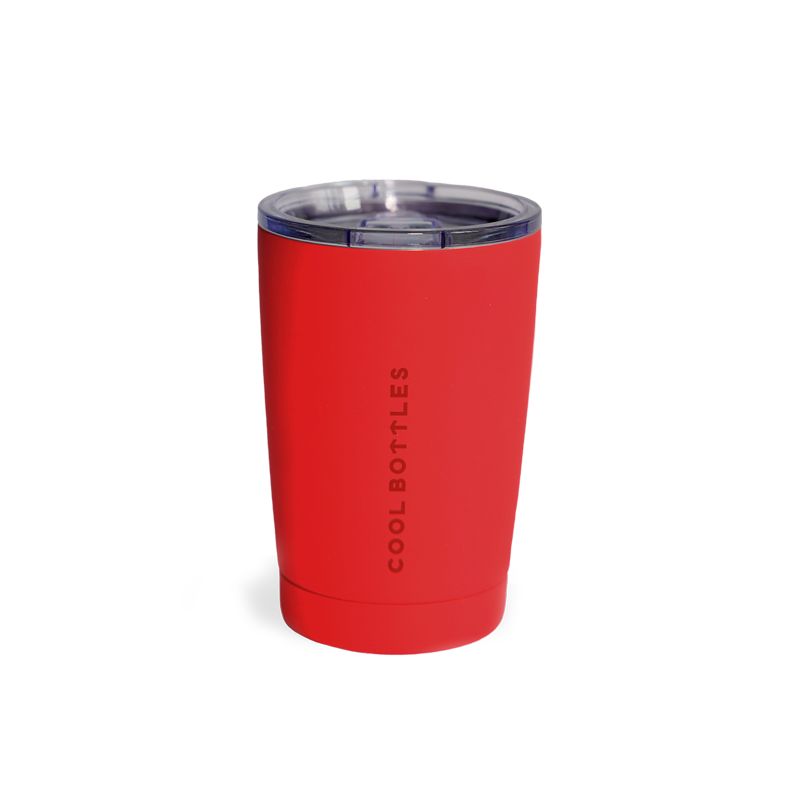 Vaso de acero inoxidable Vivid Red ideal para mantener tus bebidas frías o calientes. Cool Bottles™ marca la diferencia y es la solución perfecta para hidratarte.