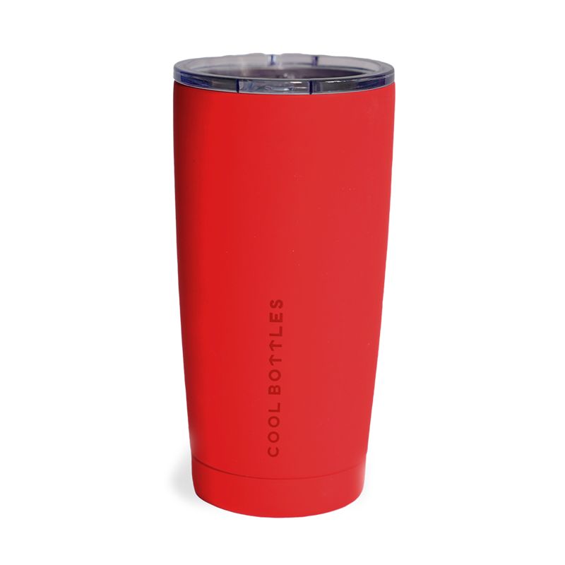 Vaso de acero inoxidable Vivid Red ideal para mantener tus bebidas frías o calientes. Cool Bottles™ marca la diferencia y es la solución perfecta para hidratarte.